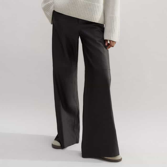 For a flattering clash of textures, wear it with our Ultra-Soft Leather Wide-Leg Trouser.