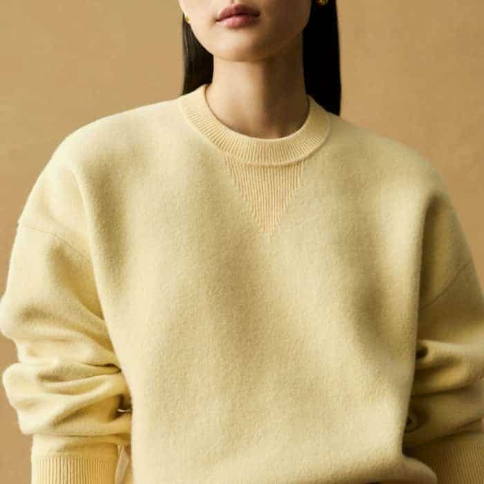 Crafted from a soft blend of merino wool, cotton and cashmere in a double-faced knit. 