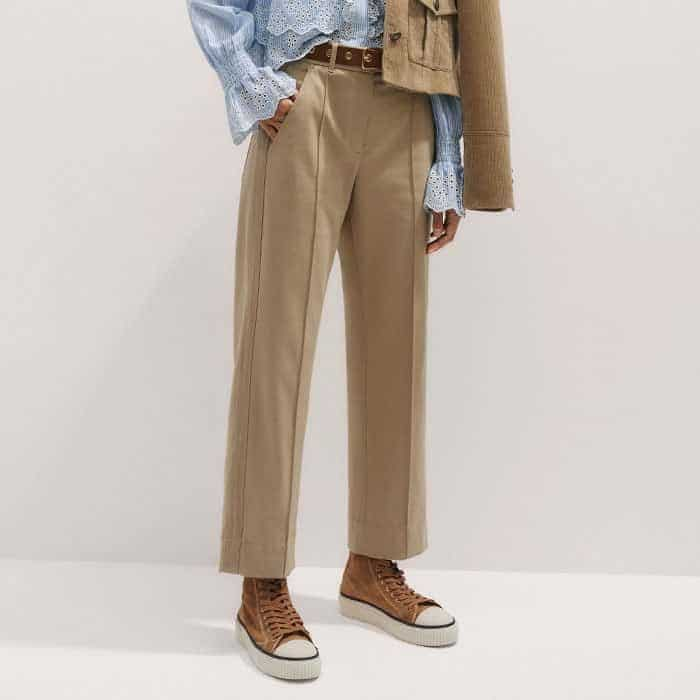 The cropped length complements styling with both loafers and trainers.