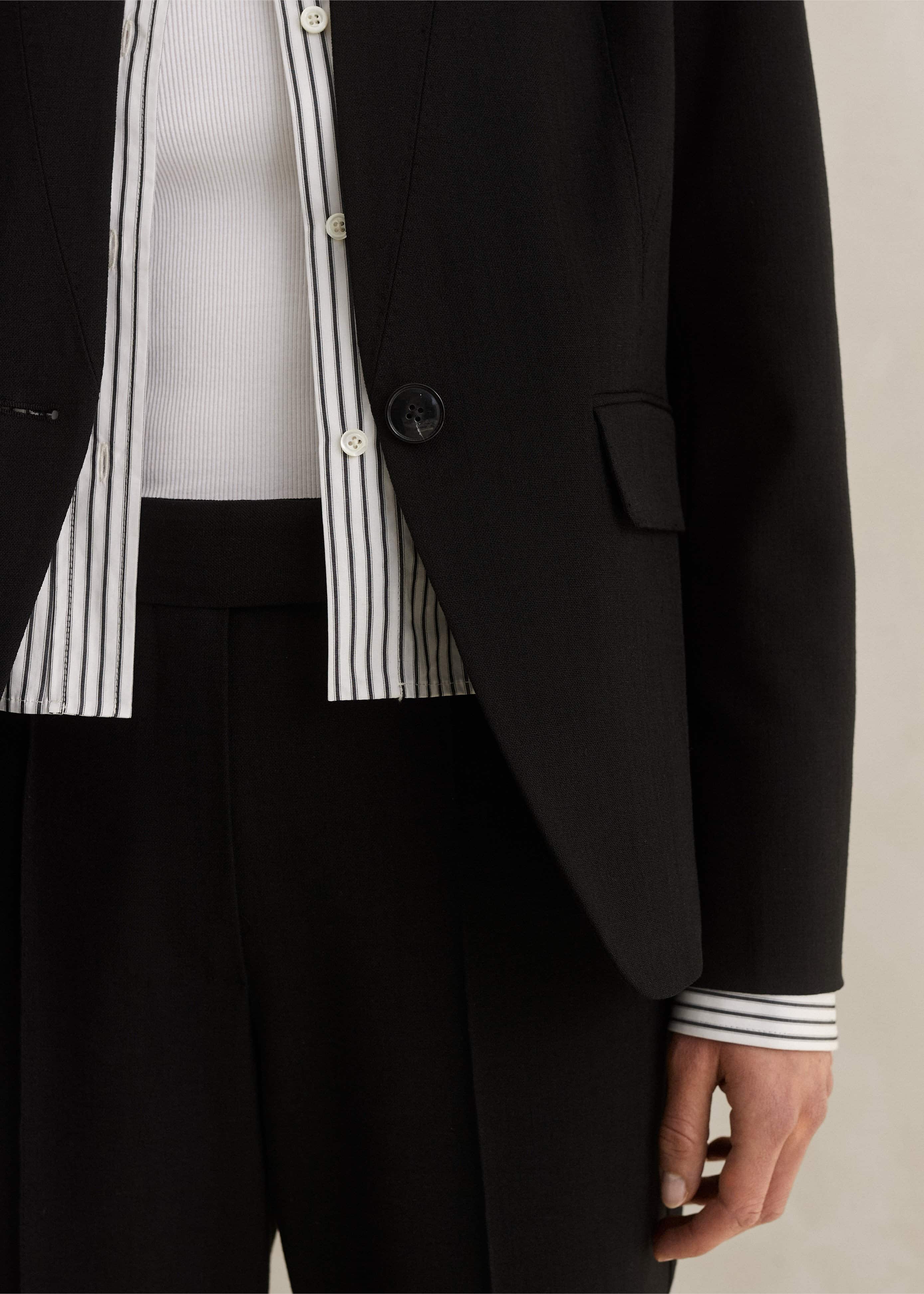 Textured Boyish Cigarette Pant Suit