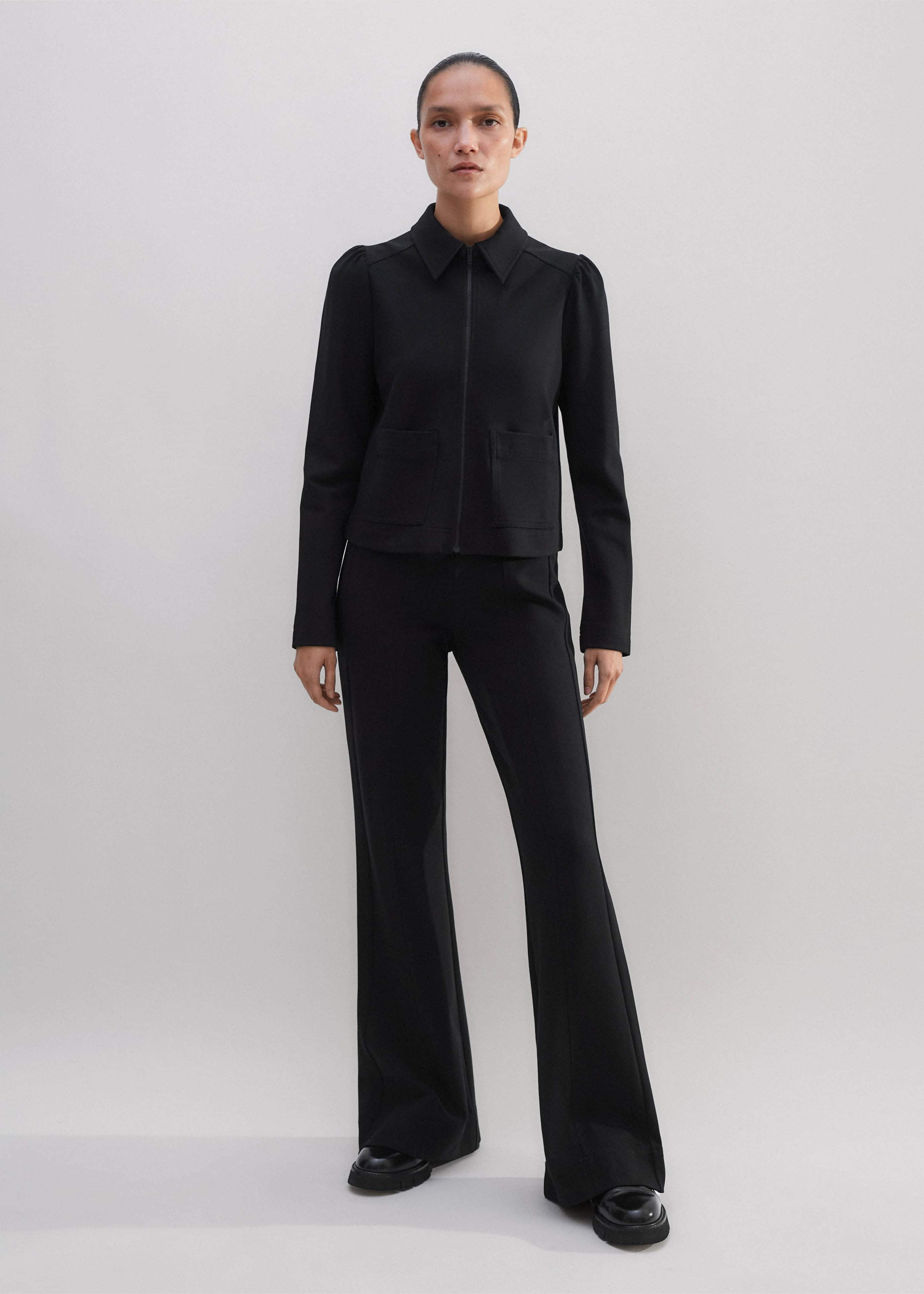 Travel Tailoring Zip Up Box Top + Kick Flare Pant Co-ord