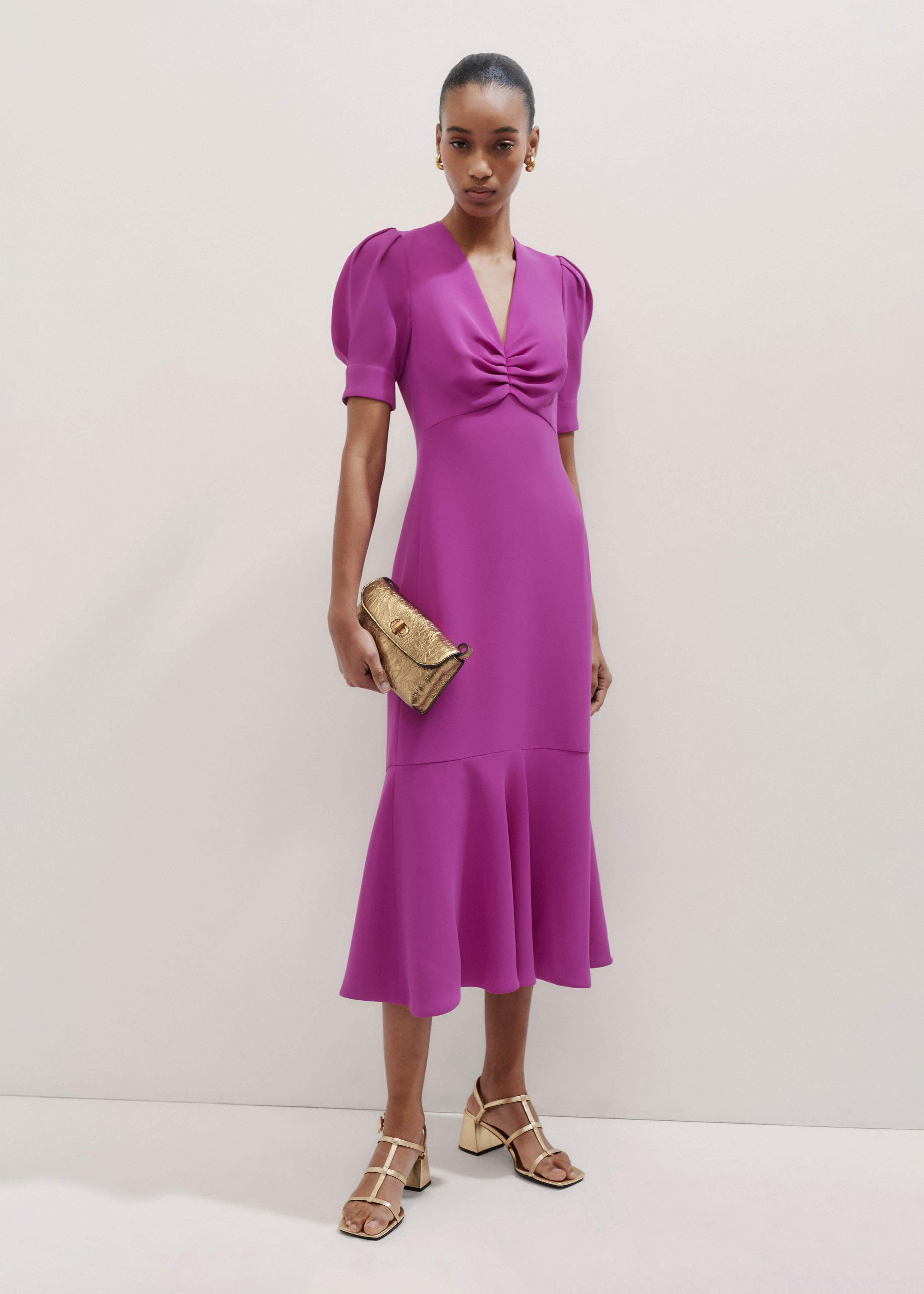 Crepe Midi Dress