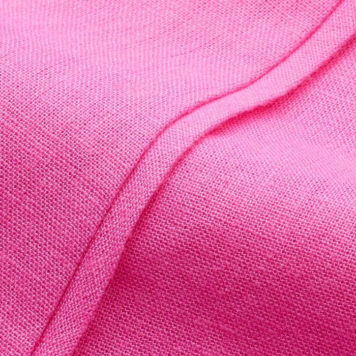 Conscious of linen's easy-crease properties, we have blended viscose into this linen-blend fabric to minimize creasing.