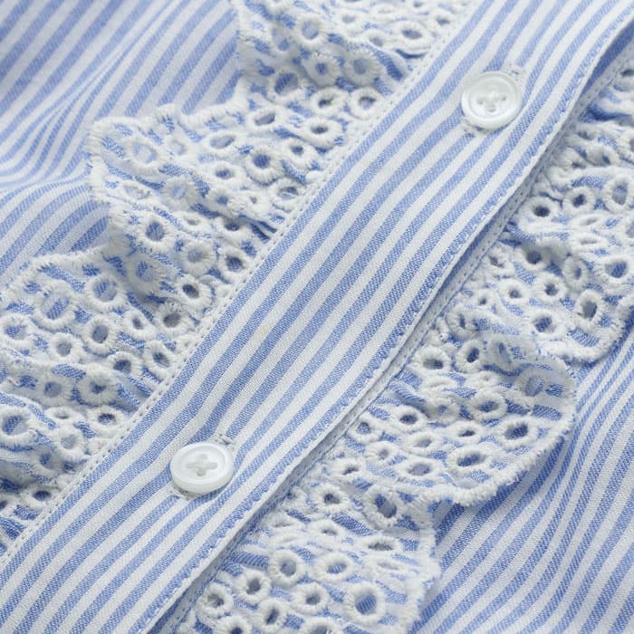 Crafted from super-soft, lightweight cotton voile with broderie lace trims.