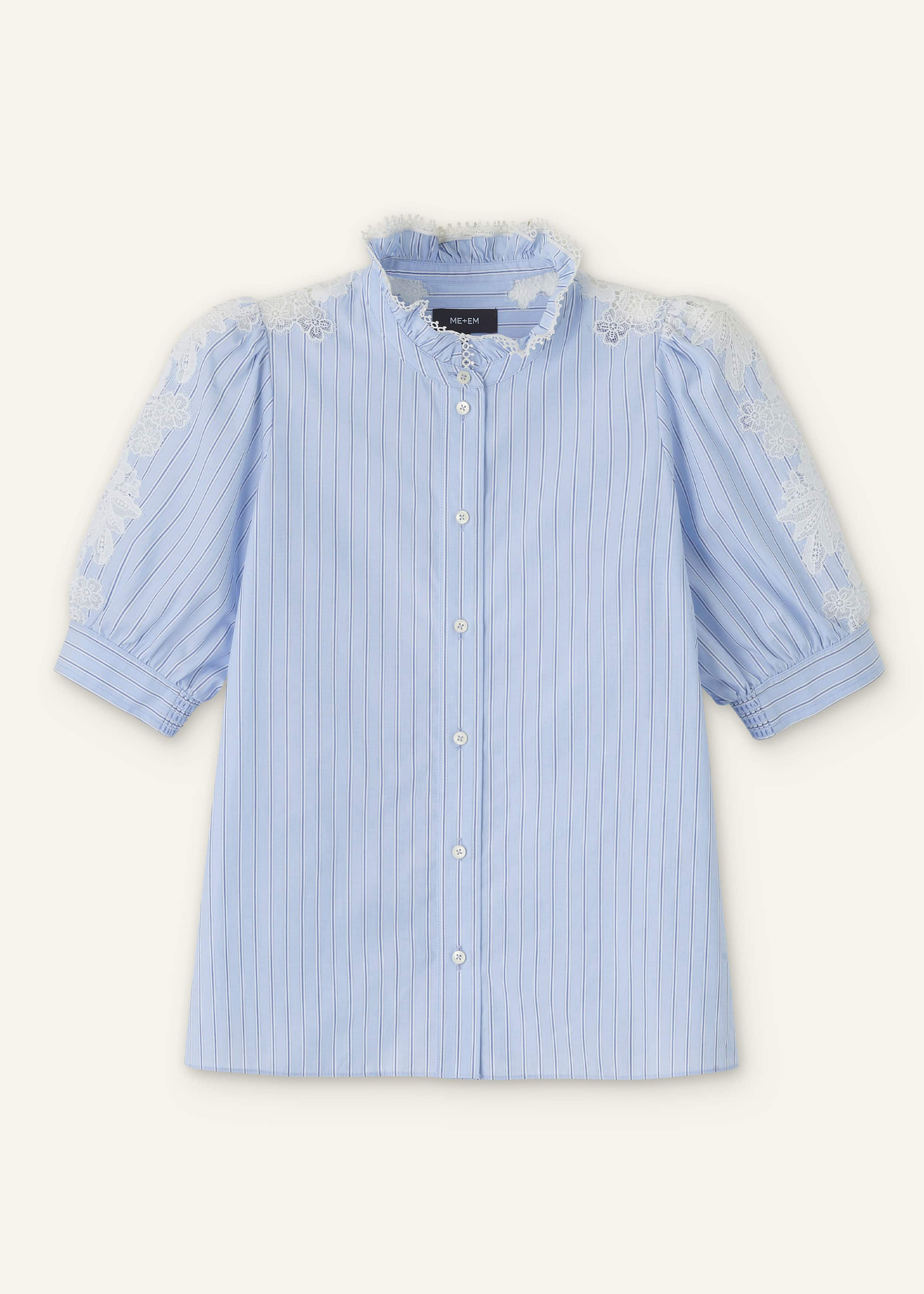 Blue store Striped Top Side Lacing Detail