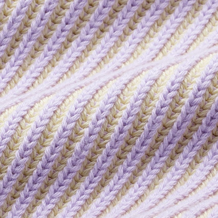 Chunky ribbed cotton with a supersoft hand feel and breathability for warmer months. Natural, breathable yarn.