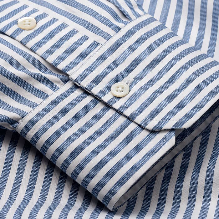 Crafted from lightweight, breathable cotton from Spain in a stripe design.