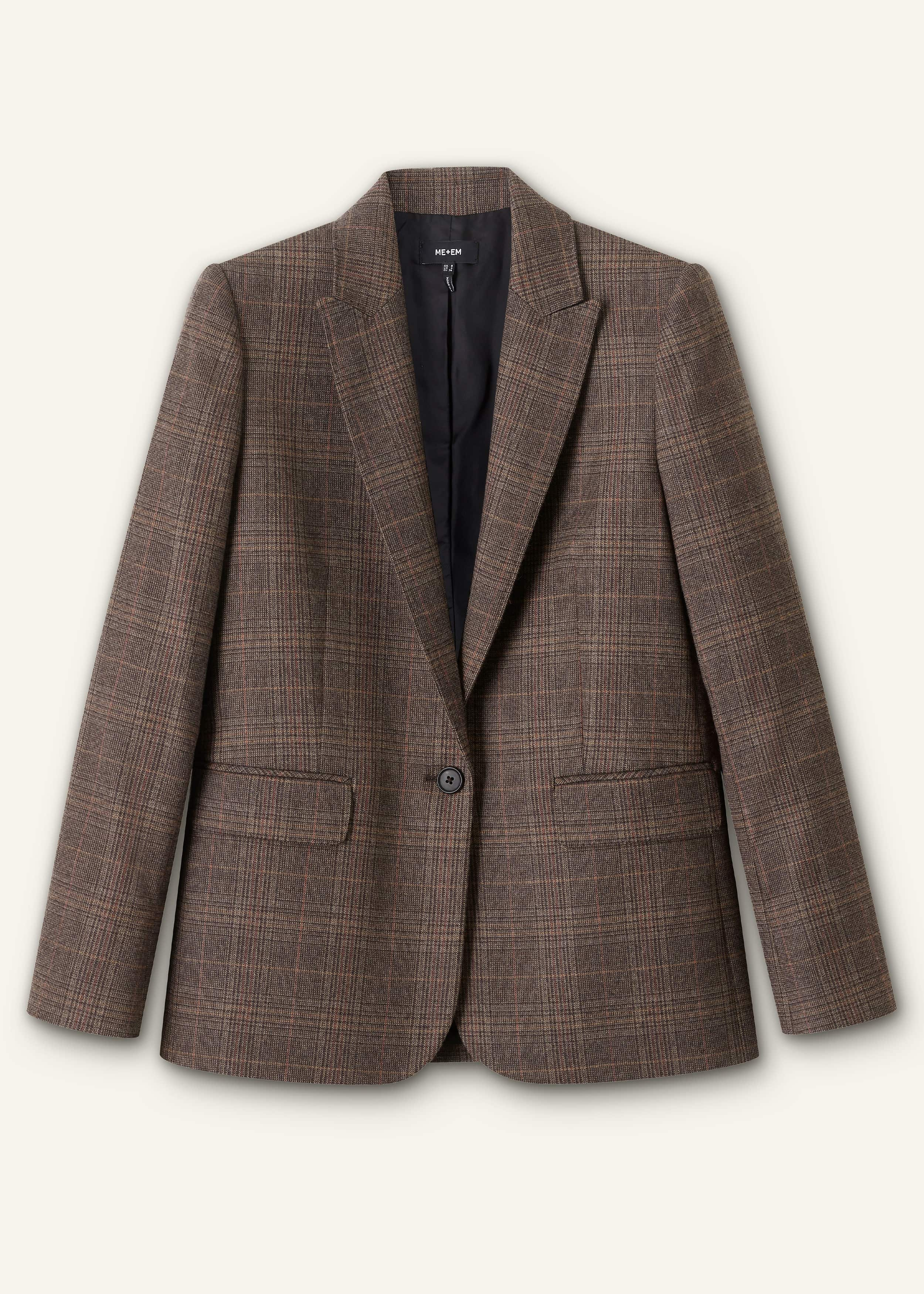 Women's Brown Check Jacket | ME+EM