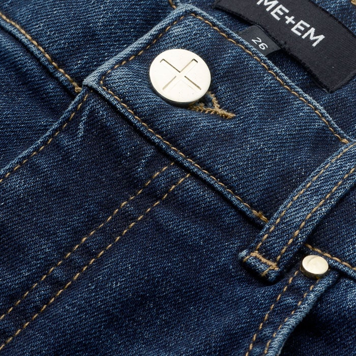 Crafted from stretch cotton denim with a faded wash on thighs