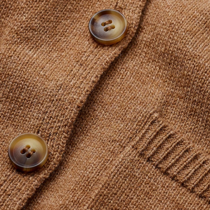 Responsible Wool Standard certified merino wool blended with supersoft cashmere, knitted in a plain jersey stitch with ribbed trims on midweight 7gg yarn.