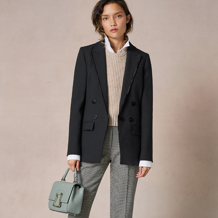 Finish the look with our Raw Edge Detail Blazer, Leather Trainer and Maddy Crossbody Bag.